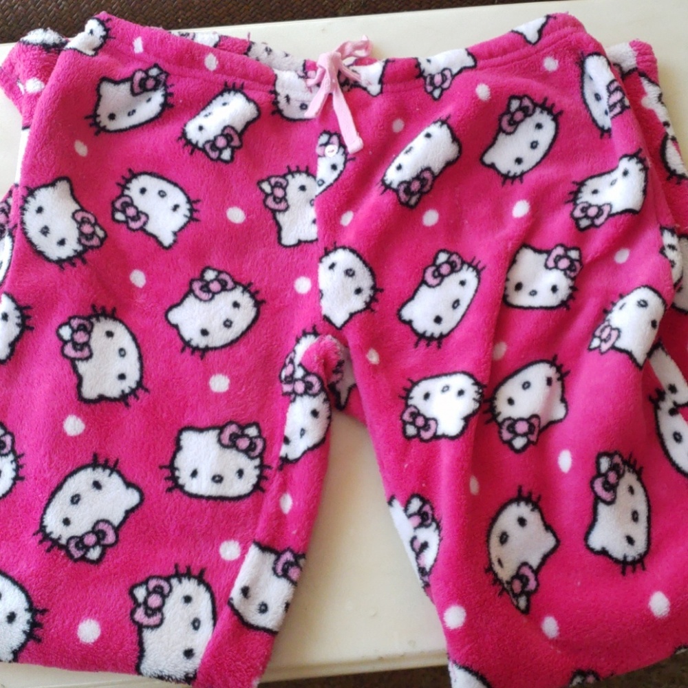 Fuzzy Hello Kitty PJ bottoms